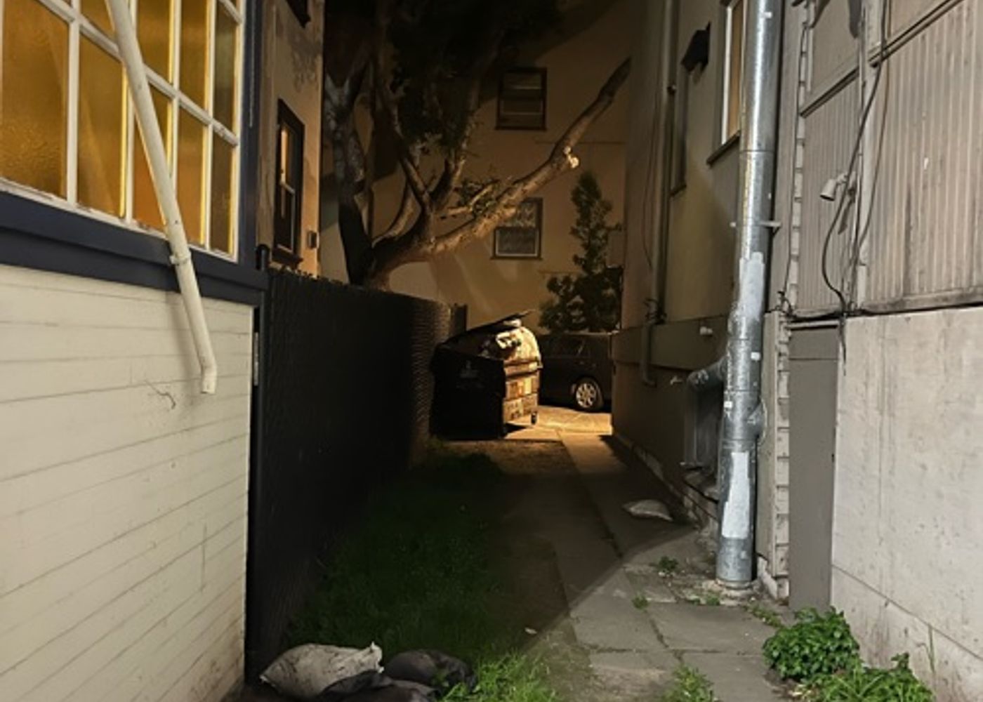 Dark alleyway with trash 1