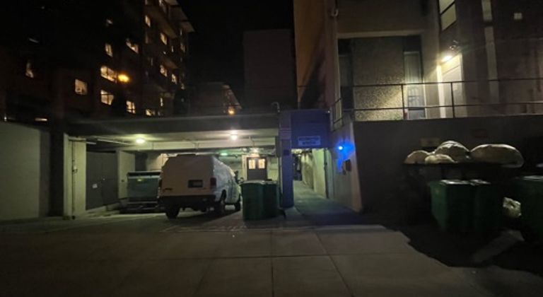 Back of apartment building