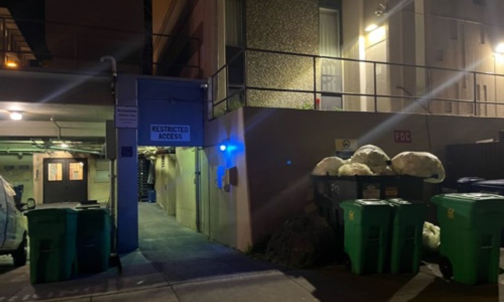 Back of apartment building