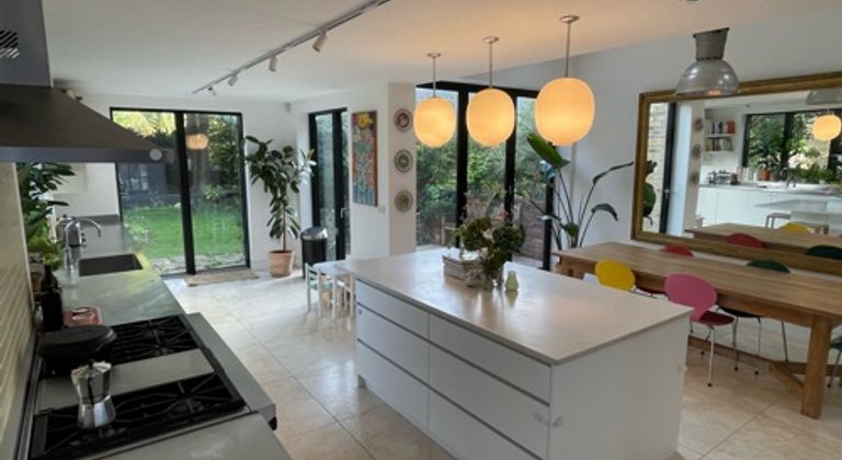 Large semi detached house with garden and terraces